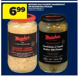 Real Canadian Superstore Moishe's Old Country Sauerkraut or Kosher Dill Pickles offer