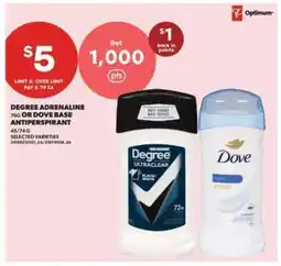 Real Canadian Superstore Degree Adrenaline or Dove Base Antiperspirant offer