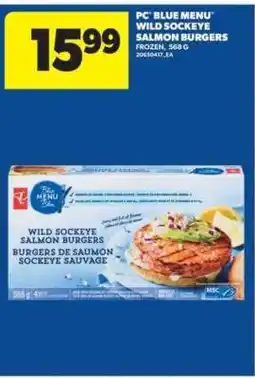 Real Canadian Superstore PC Blue Menu Wild Sockeye Salmon Burgers offer
