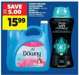 Real Canadian Superstore Downy or Gain Liquid Fabric Softener or Beads offer