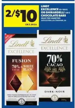 Real Canadian Superstore Lindt Excellence or Ghirardelli chocolate bars offer