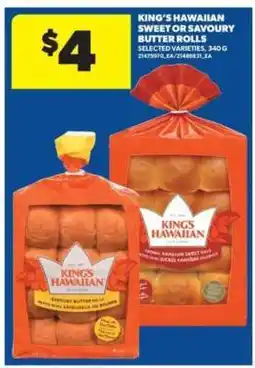 Real Canadian Superstore King’s Hawaiian Sweet or Savoury Butter Rolls offer
