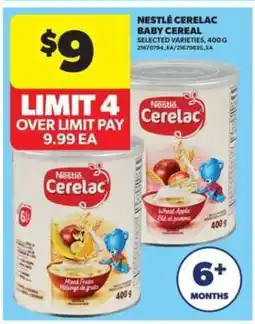 Real Canadian Superstore Nestlé Cerelac Baby Cereal offer