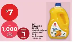 No Frills PC Orange Juice offer