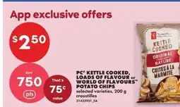 No Frills PC Kettle Cooked Potato Chips offer