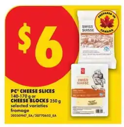 No Frills PC Cheese Slices or Cheese Blocks offer