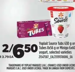 Real Canadian Superstore Yoplait Source Tubs or Tubes or Minigo offer