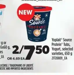 Real Canadian Superstore Yoplait Source Protein Tubs offer