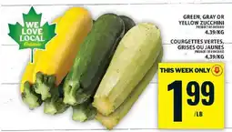 Food Basics Green, Gray or Yellow Zucchini offer