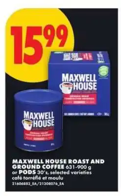No Frills MAXWELL HOUSE Roast and Ground Coffee offer