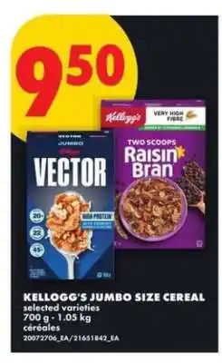 No Frills Kellogg's Jumbo Size Cereal offer