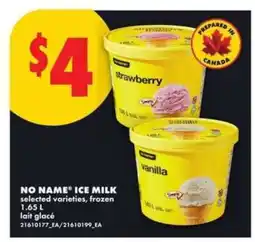 No Frills NO NAME ICE MILK offer