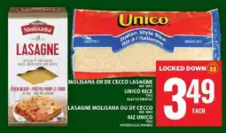 Food Basics Molisana or De Cecco Lasagne / Unico Rice offer