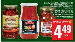 Food Basics Regina Molisana Pasta Sauce or Sun-Dried Tomatoes, Aurora Hot Peppers offer