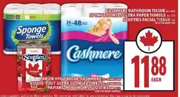 Food Basics Cashmere Bathroom Tissue, SpongeTowels Ultra Paper Towels, Scotties Facial Tissue offer