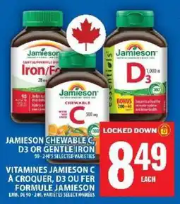 Food Basics Jamieson Chewable C, D3 or Gentle Iron offer