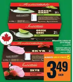 Food Basics Irresistible Greek or Skyr Yogurt offer