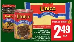 Food Basics Unico Olives, Capers or Corn Meal offer