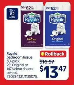Walmart ROYALE BATHROOM TISSUE offer