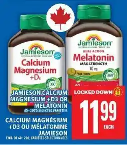 Food Basics Jamieson Calcium Magnesium + D3 or Melatonin offer