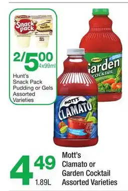 Highland Farms Mott's Clamato or Garden Cocktail offer
