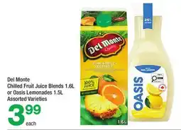 Highland Farms Del Monte Chilled Fruit Juice Blends 1.6L or Oasis Lemonades 1.5L offer