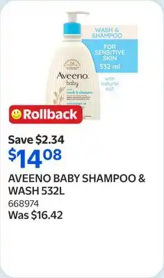 Walmart AVEENO BABY SHAMPOO & WASH offer