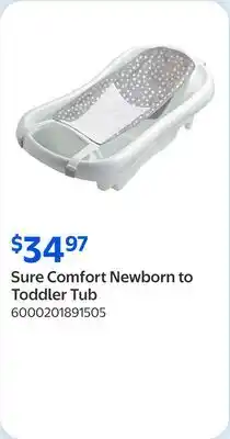 Walmart Sure Comfort Newborn to Toddler Tub offer