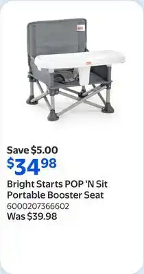 Walmart Bright Starts POP 'N Sit Portable Booster Seat offer