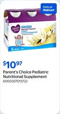 Walmart Parent's Choice Pediatric Nutritional Supplement offer