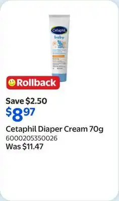 Walmart Cetaphil Diaper Cream offer
