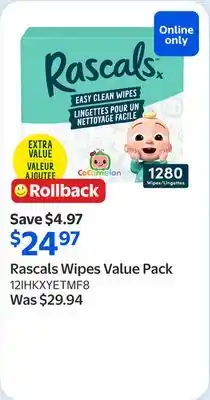 Walmart Rascals Wipes Value Pack offer
