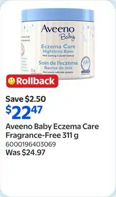 Walmart Aveeno Baby Eczema Care Fragrance-Free offer
