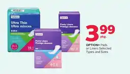 Rexall OPTION+ Pads or Liners offer