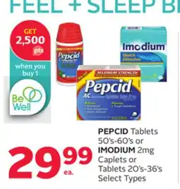 Rexall PEPCID Tablets 50's-60's or IMODIUM 2 mg Caplets or Tablets 20's-36's offer