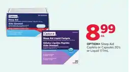 Rexall OPTION+ Sleep Aid Caplets or Capsules 20's or Liquid 177mL offer
