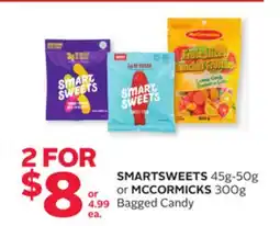 Rexall SMARTSWEETS 45g-50g or MCCORMICKS 300g Bagged Candy offer
