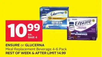 Rexall ENSURE or GLUCERNA Meal Replacement Beverage offer