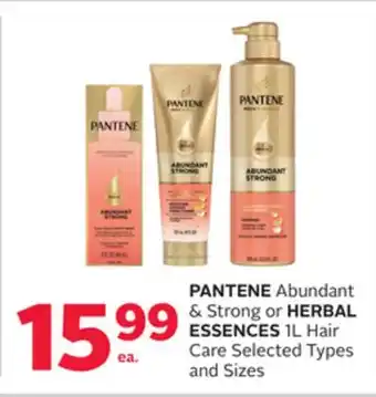 Rexall PANTENE Abundant & Strong or HERBAL ESSENCES 1L Hair Care offer
