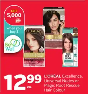 Rexall L'OREAL Excellence, Universal Nudes or Magic Root Rescue Hair Colour offer