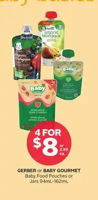 Rexall GERBER or BABY GOURMET Baby Food Pouches or Jars offer