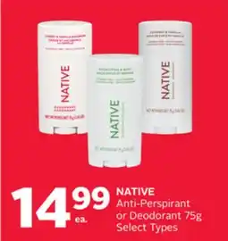 Rexall NATIVE Anti-Perspirant or Deodorant offer