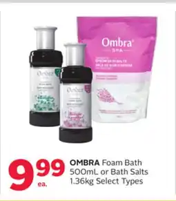 Rexall OMBRA Foam Bath 500mL or Bath Salts 1.36kg offer