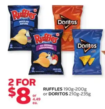 Rexall RUFFLES 190g-200g or DORITOS 210g-235g offer