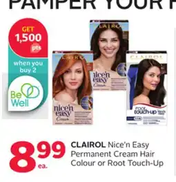 Rexall CLAIROL Nice'n Easy Permanent Cream Hair Colour or Root Touch-Up offer