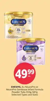 Rexall ENFAMIL A+ NeuroPro or NeuroPro Gentlease Infant Formula Powder Tubs offer