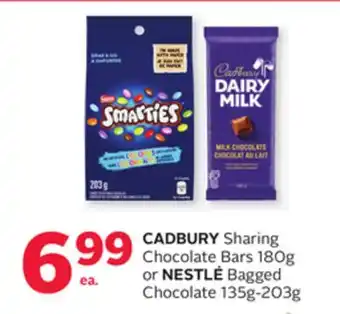 Rexall CADBURY Sharing Chocolate Bars 180g or NESTLÉ Bagged Chocolate 135g-203g offer