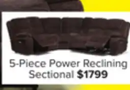 Leon's Weston 5-Piece Power Reclining Sectional with Console - Granite offer