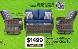Leon's Veranda 4-Piece Outdoor Conversation Set - Grey, Blue offer