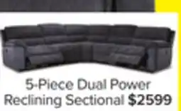 Leon's Haven 5-Piece Dual Power Reclining Sectional - Grey offer